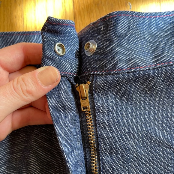 60s Vintage Denim Kick Flares with Star Heart Patched Pockets - Picture 7 of 12